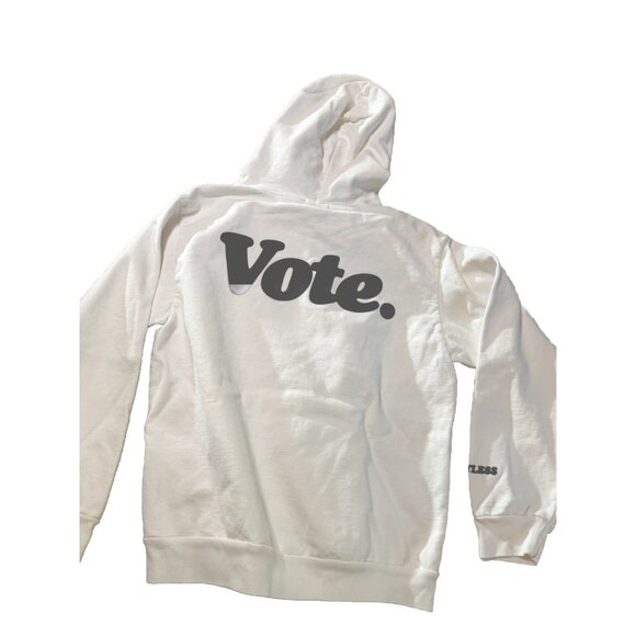 Talentless VOTE Hoodie Sweatshirt White Blue Logo Size L NEW! - Picture 3 of 7